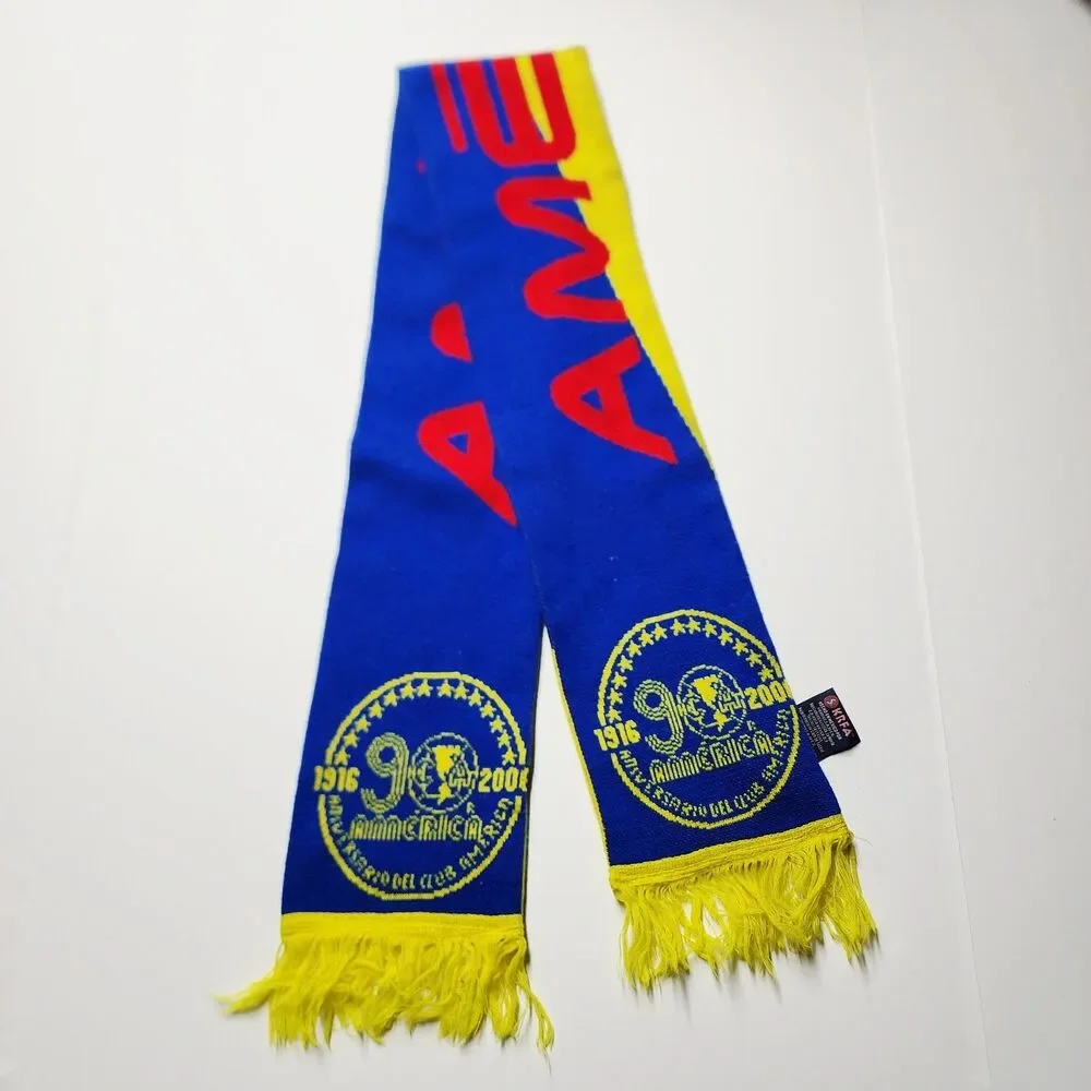 Authentic Club America 2006 90 Años Years Scarf Double Sided Bufanda Vtg SKRFA